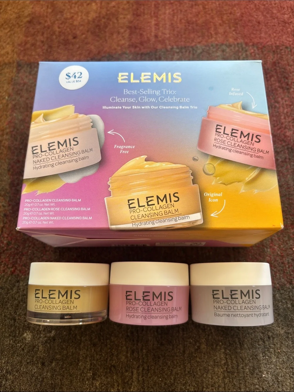 NIB - ELEMIS Best-Selling Cleansing Balm Trio – Cleanse, Glow, Celebrate